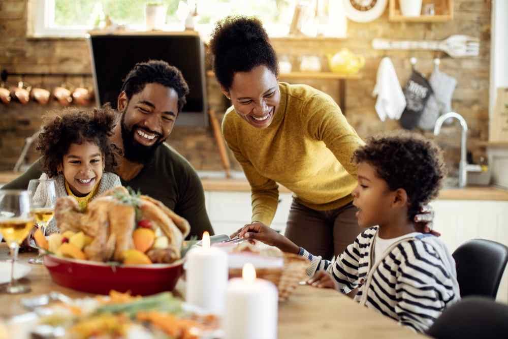 A happy family doing lunch,The provider